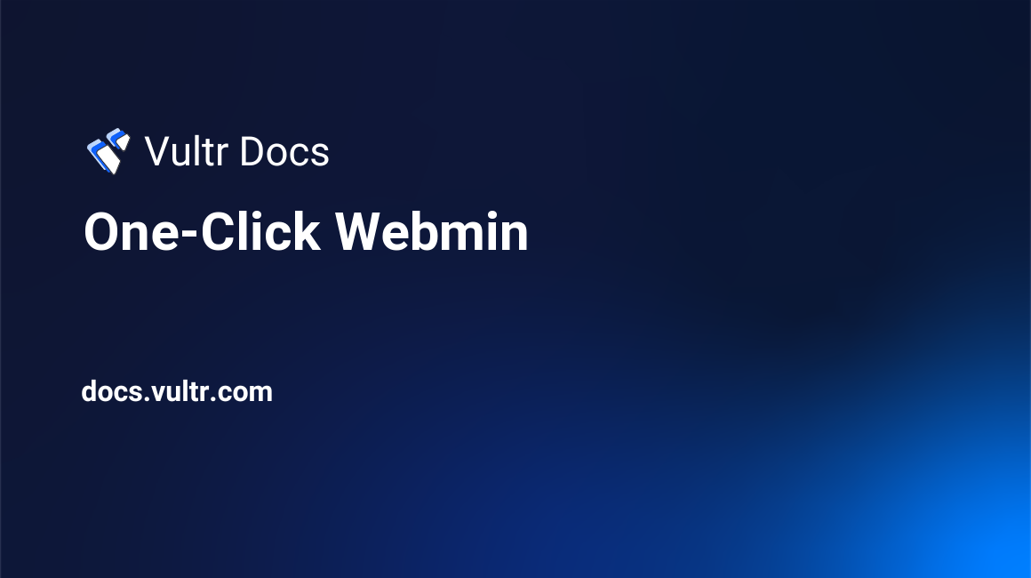 One-Click Webmin header image