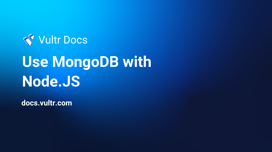 Use MongoDB with Node.JS header image