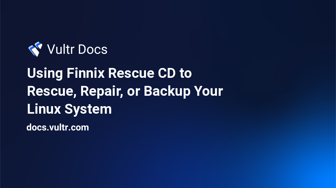 Using Finnix Rescue CD to Rescue, Repair, or Backup Your Linux System header image