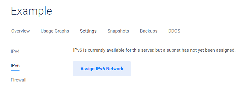 Assign IPv6