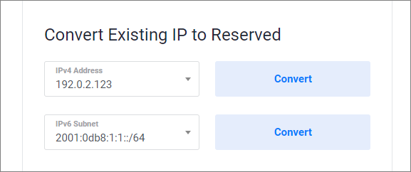 Convert Existing IP