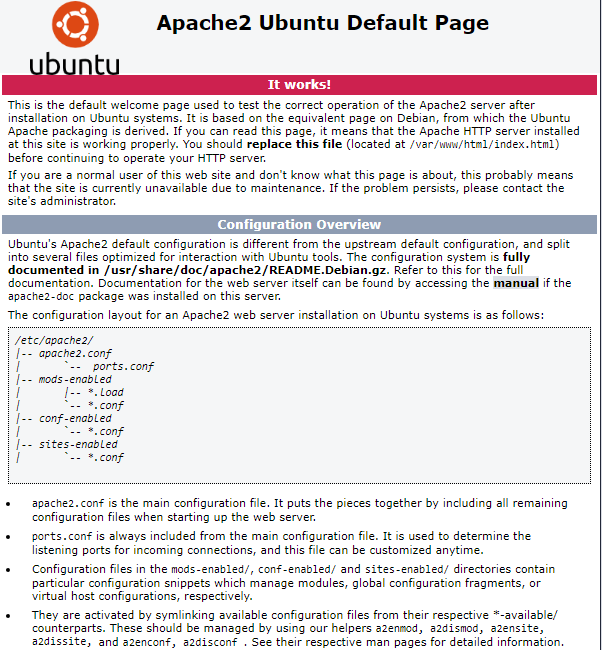 Default Apache Web Page