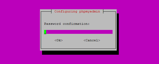 Confirm password for phpMyAdmin