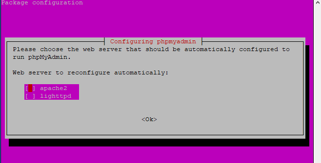 phpMyAdmin choose a webserver