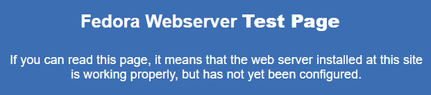 Fedora Web Server Test Page