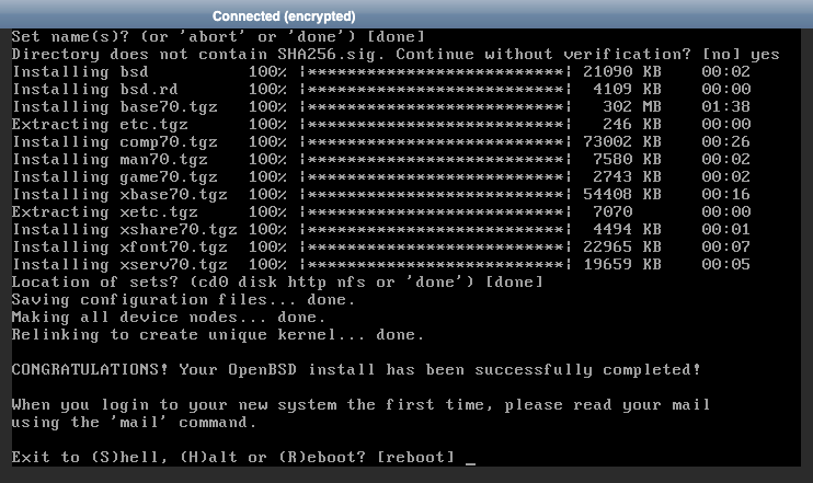 OpenBSD 7.0 Successfully Installed