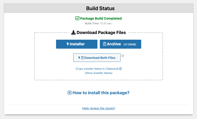 Download Duplicator Package files