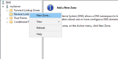 Create a new DNS zone