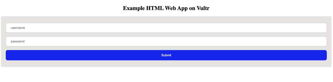 Example HTML Application