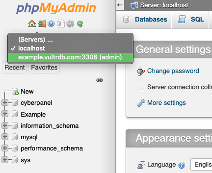 Connect Vultr Database in PHPMyAdmin