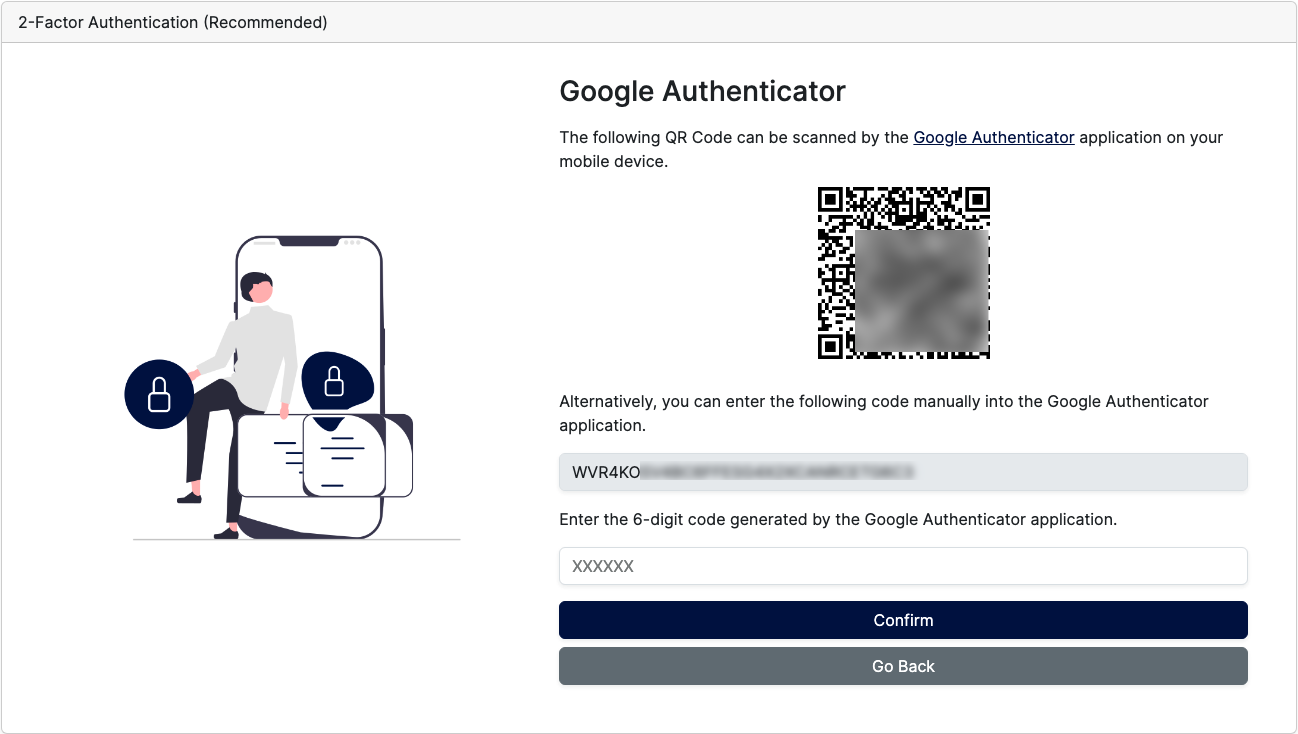 Vultr Creator Dashboard 2FA Authentication