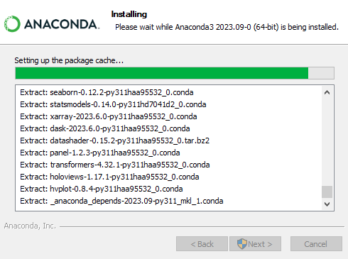 View the Windows Anaconda installation process