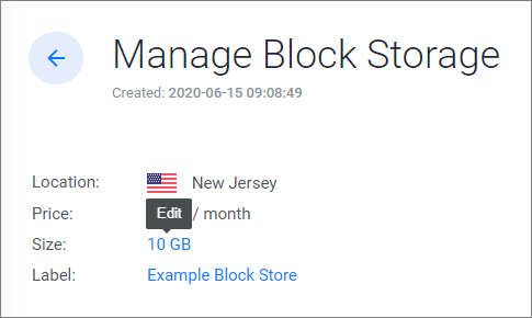 Edit Block Storage