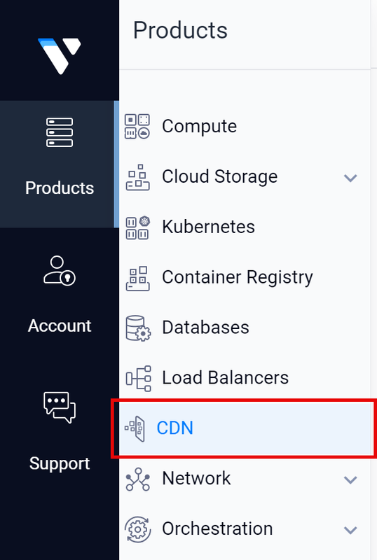 Access the Vultr CDN Product Page